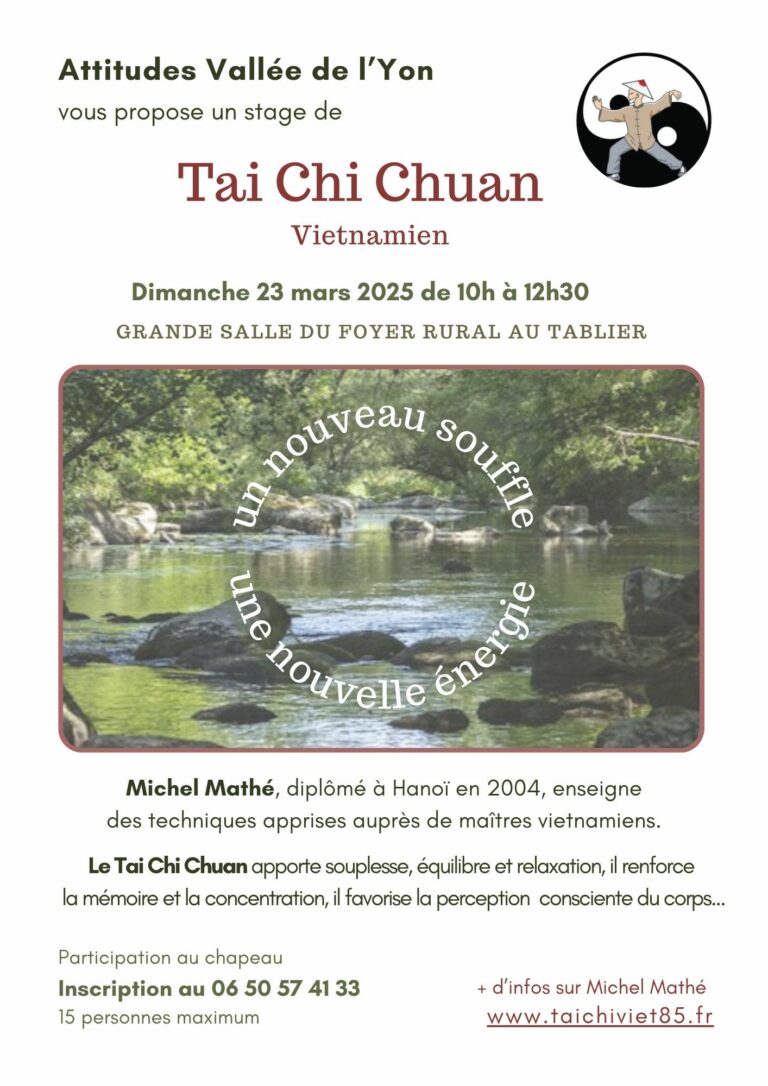 Premier stage de Tai Chi Chuan vietnamien du printemps 2025 avec Michel Mathé en Vendée