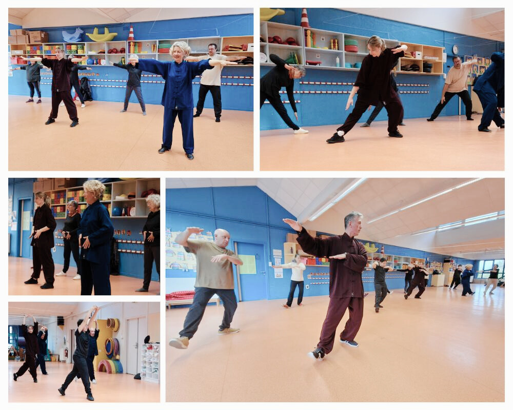 Cours de qi gong à l'école maternelle des Pyramides à La Roche sur Yon