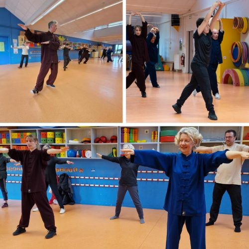 Cours de qi gong à l'école maternelle des Pyramides à La Roche sur Yon